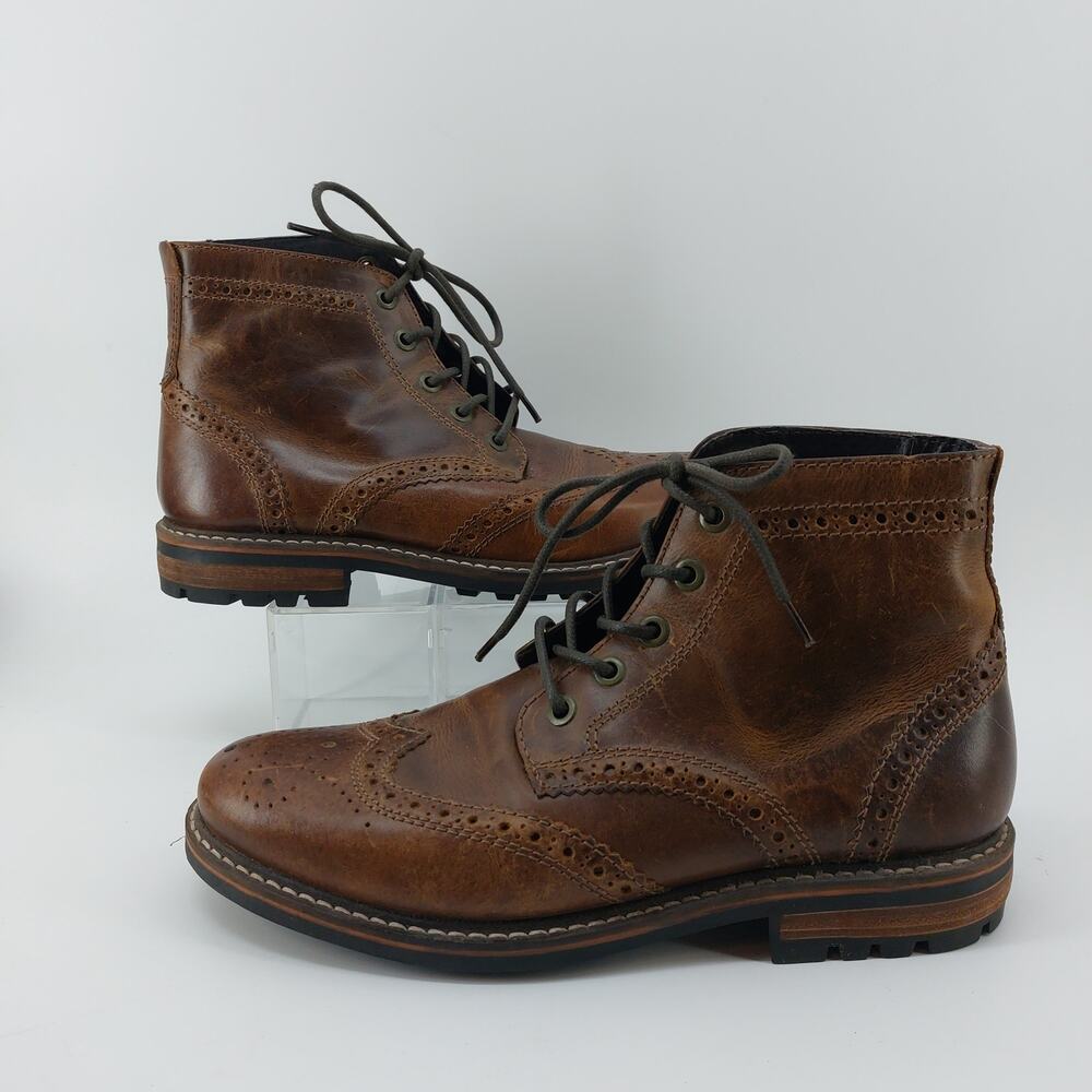 Crevo Speakeasy Memory Chestnut Lace Up Leather Boots Sz 11 - Picture 10 of 12